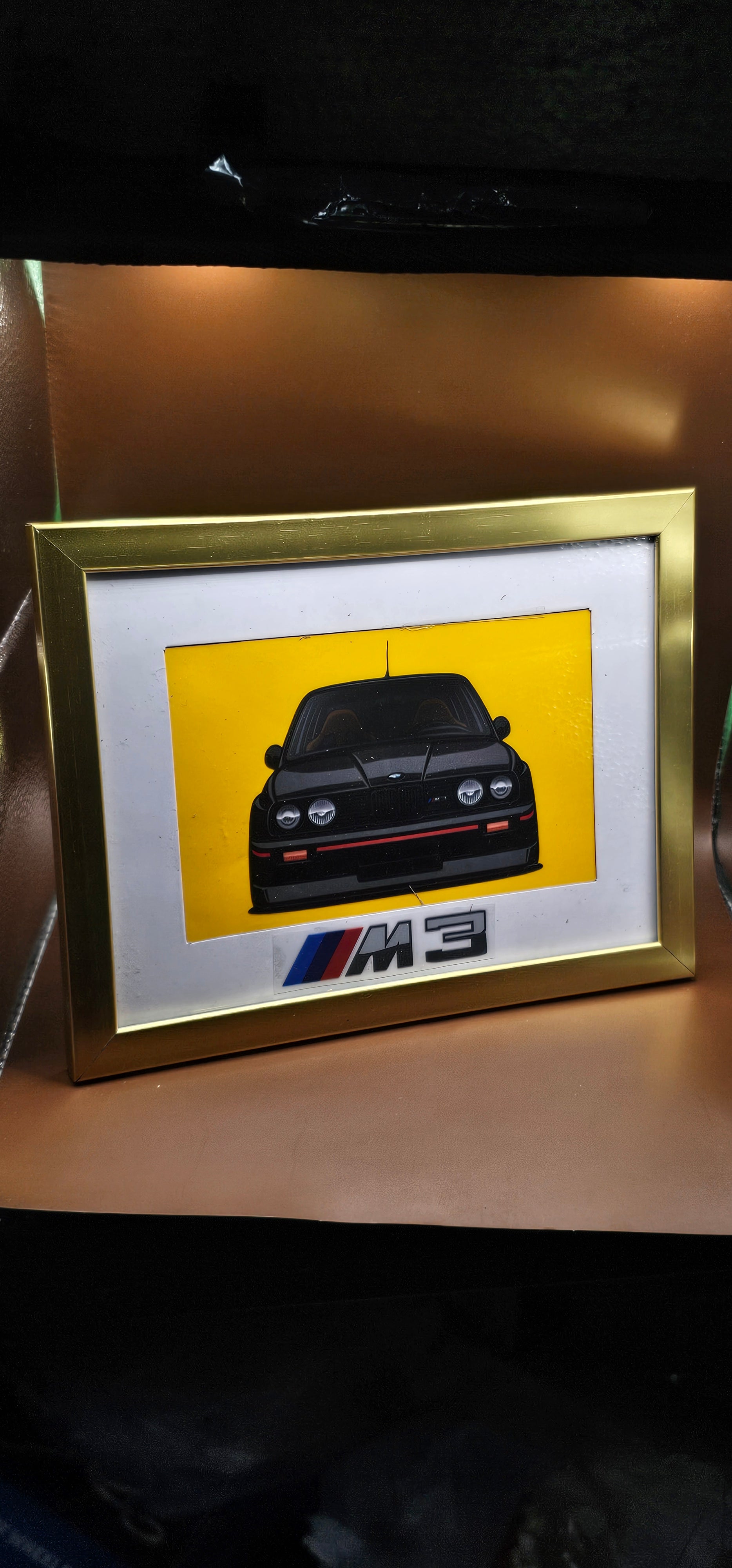 Black E30 M3 Sticker – Clean Front with Red Stripe