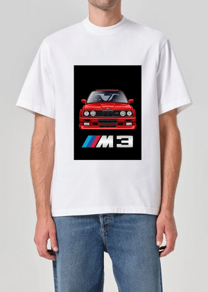 E30 M3 Legacy Tee – Red Icon Front View
