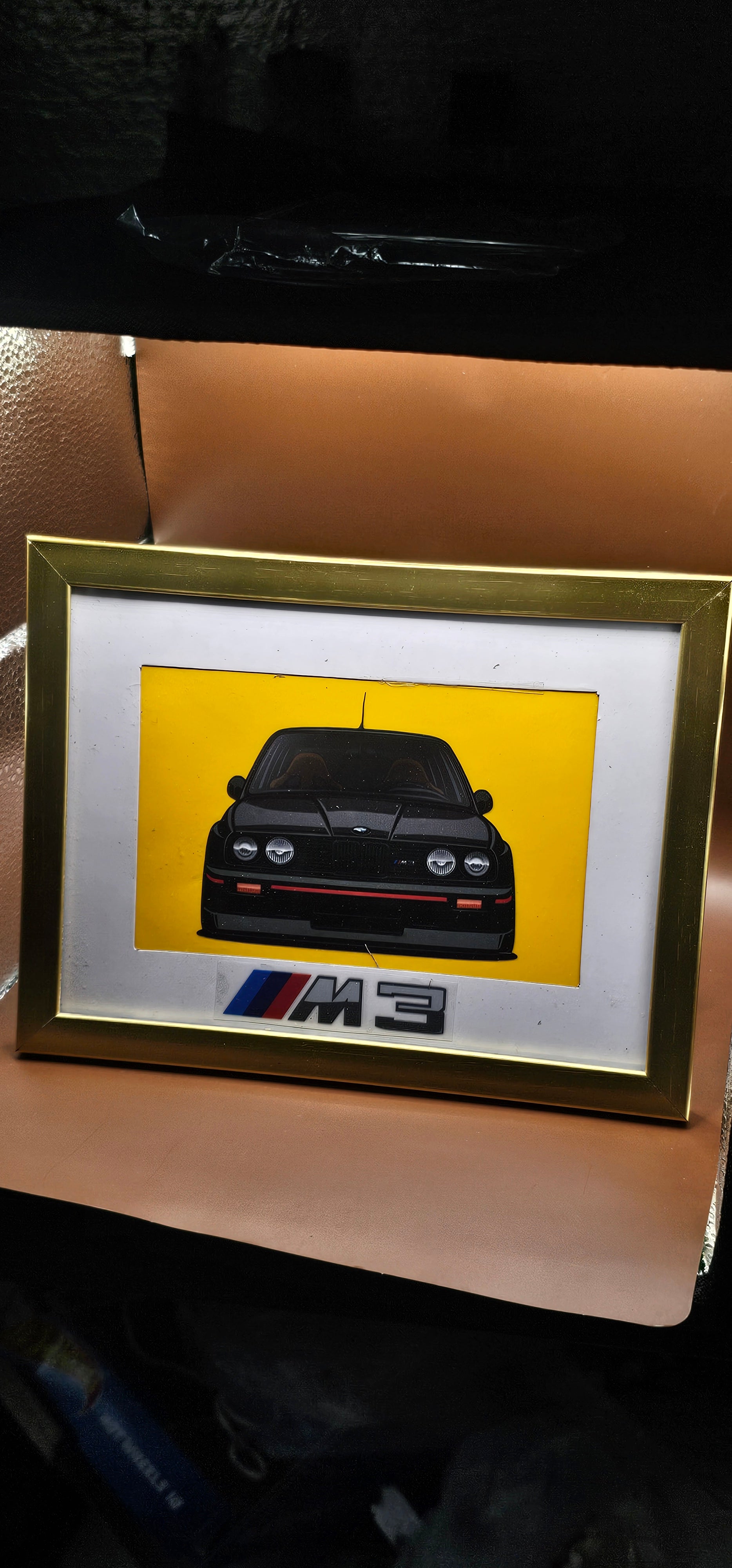 Black E30 M3 Sticker – Clean Front with Red Stripe