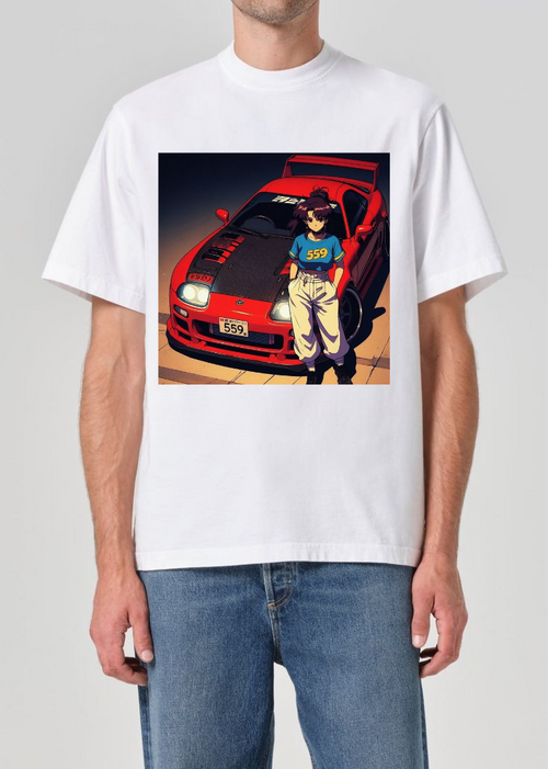 90s Supra Anime Tee – Retro JDM Style